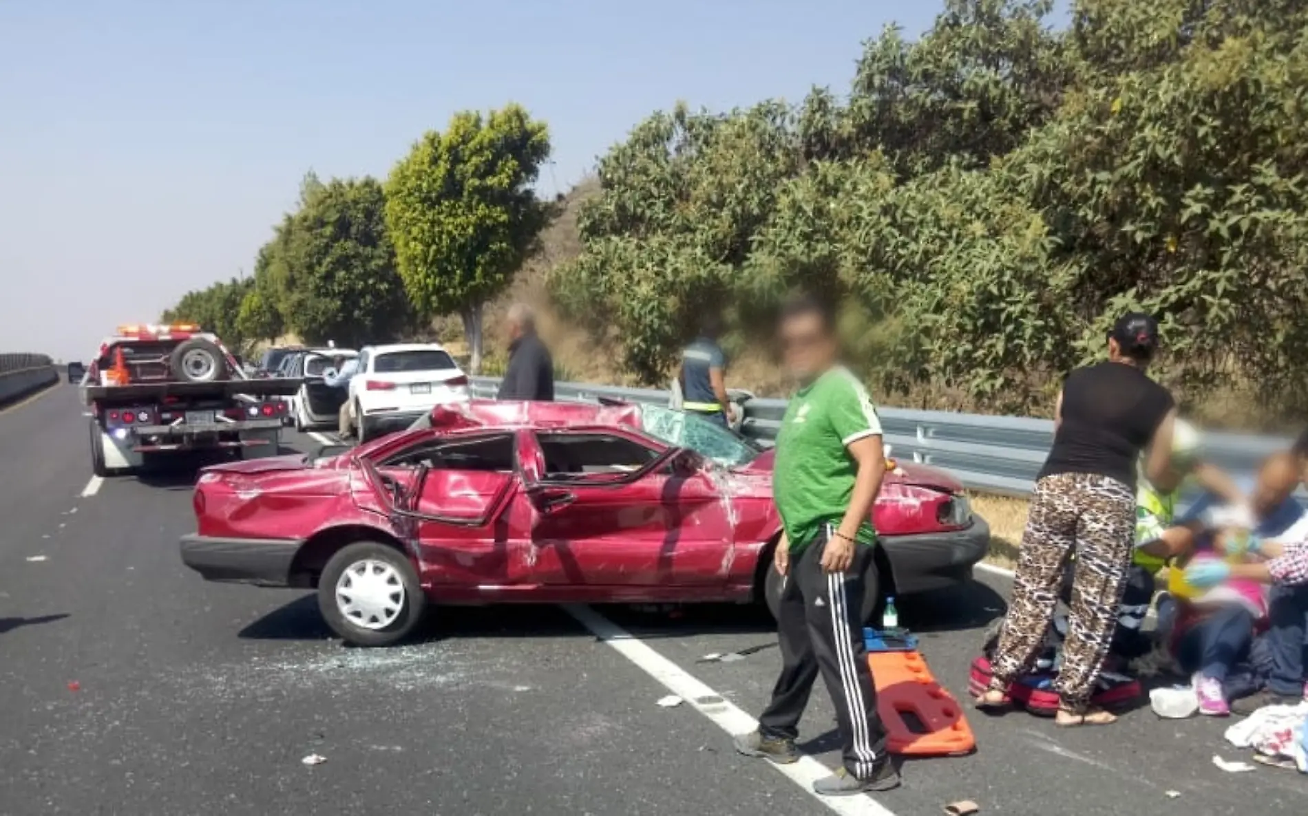 El accidente provocó congestionamiento vehicular en la autopista por algunos minutos Cortesía